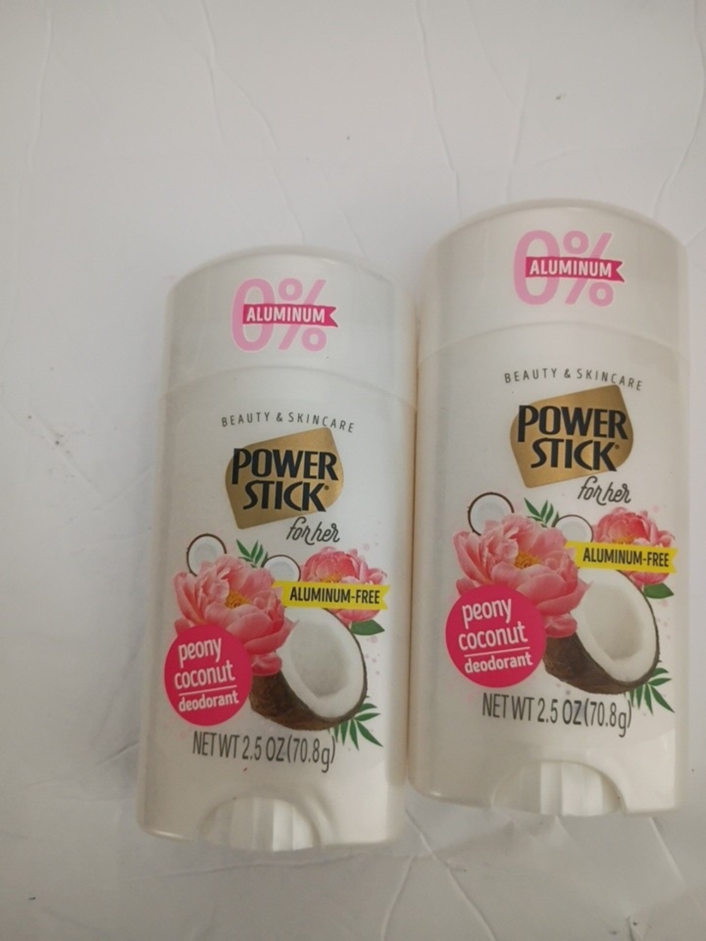 Power Stick Peony Coconut Deodorant - Cream/White Pack Of 2